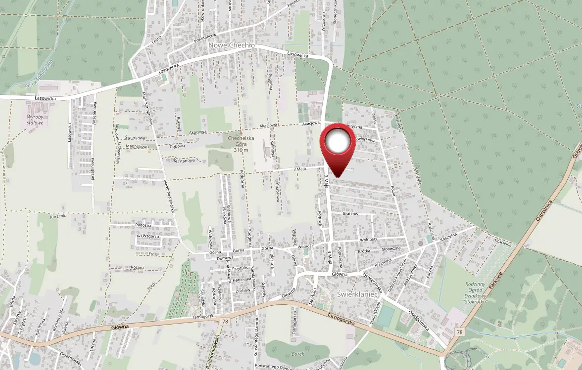 Lokalizacja auto warsztatu na terenie Świerklańca